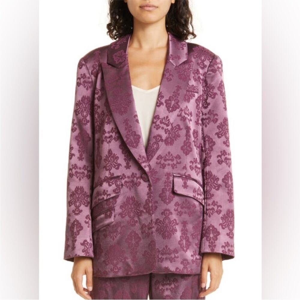 cinq a sept Mauve Floral Jacquard Blazer - Picture 8 of 9